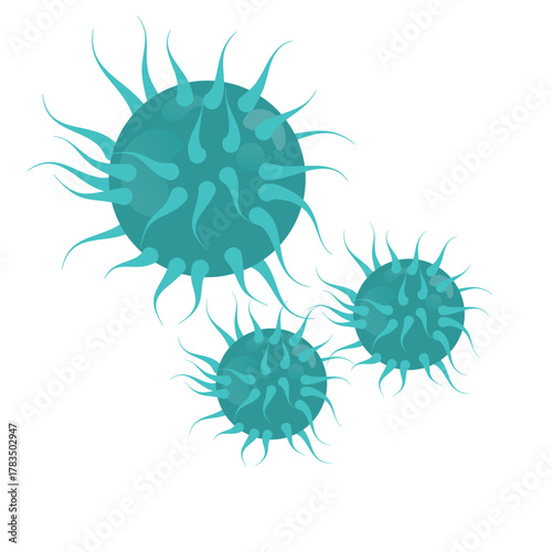 Gonorrhea Vector Illustration contagious disease cells with spikes, perfect for health, medicine, research, or education about infectious diseases