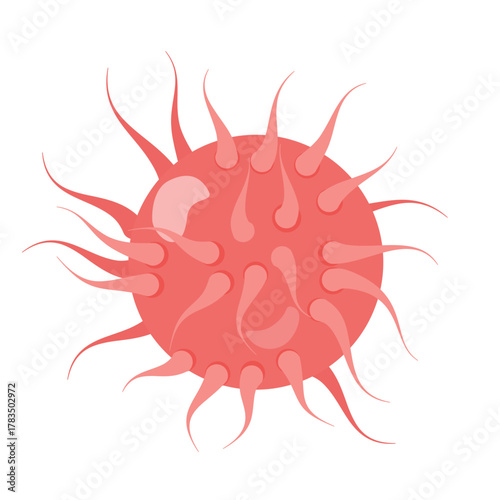 Gonorrhea Vector Illustration Medical illustration of a virus cell symbolizing pandemic, disease, and infection, originally a vector for scalable scientific and healthcare applications
