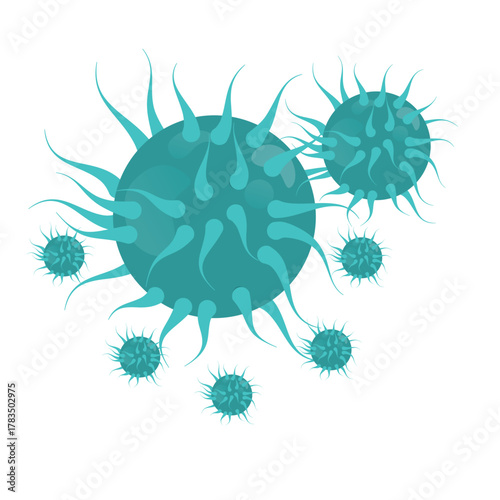 Gonorrhea Vector Illustration contagious virus cells floating, perfect for medical research, educational content, and public health awareness campaigns