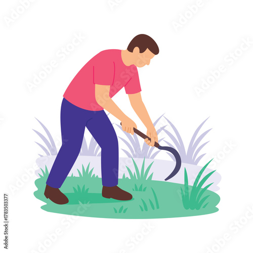 Cutting Grass, mowing lawn for a clean surface