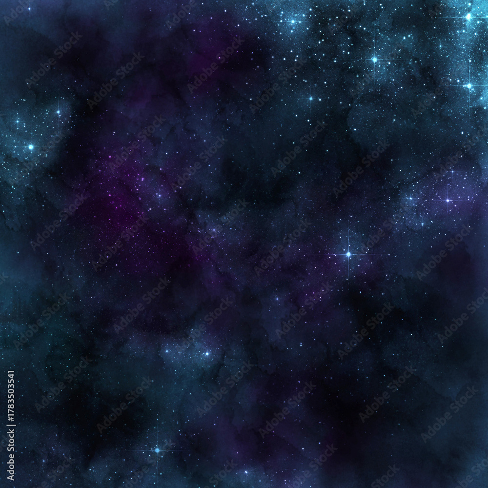 Obraz premium Deep space nebula with glowing stars and cosmic dust galaxy cosmos 1