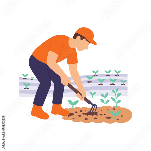 Preparing Soil, mixing nutrients for planting seeds