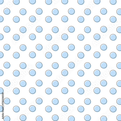 Light blue polka dots on white background seamless pattern image