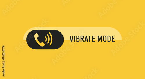 A yellow background with a graphic element indicating vibrate mode for a phone call.