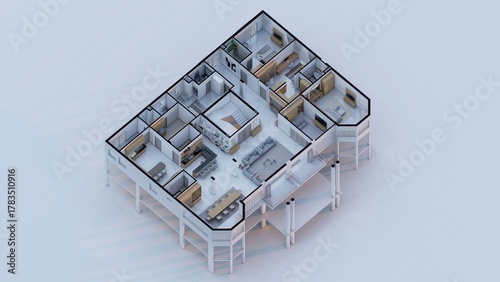 Elegant Modern Apartment Floor isometric Plan Visualization for Property Marketing