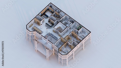Contemporary Family House Layout Featuring Master Suite Terrace and Dining Area