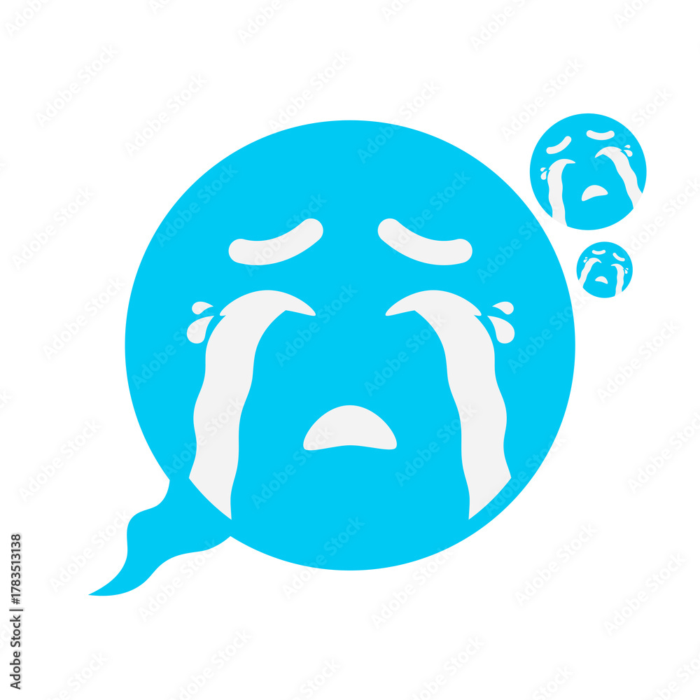 Obraz premium blue cry icon in speech bubble