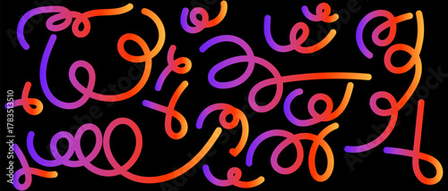 Vibrant abstract gradient lines flowing across a dark background Perfect for modern design wallpaper motion graphics and digital art concepts