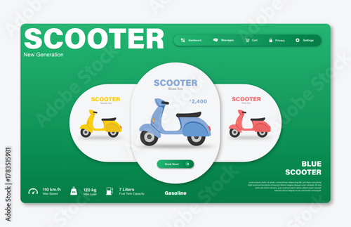 Online store and dealer website template. Web design. Modern dashboard UI design