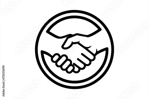 Vector Icon of a Handshake Agreement