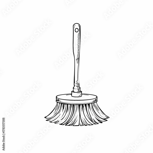 Detailed illustration of a cleaning brush against a white backdrop