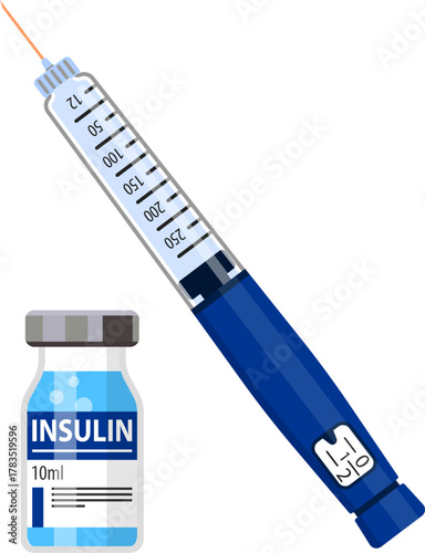 Diabetes Insulin Pen Syringe and Vial