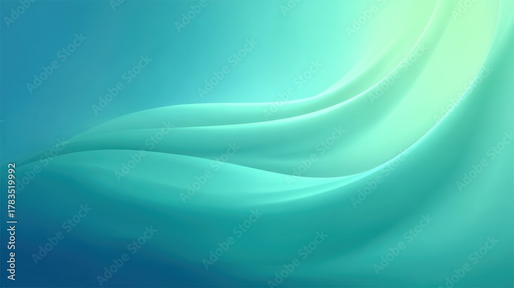 Fototapeta premium Soft flowing fabric background in serene blue and green tones creating a calming and tranquil atmosphere suitable for various design projects and print media