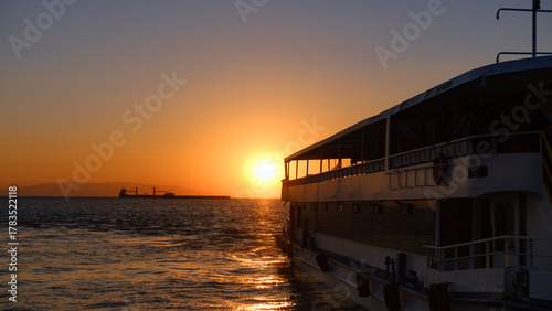 Fototapeta Naklejka Na Ścianę i Meble -  sunset on the beach, izmir turkey