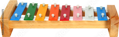 Rainbow xylophone on white background