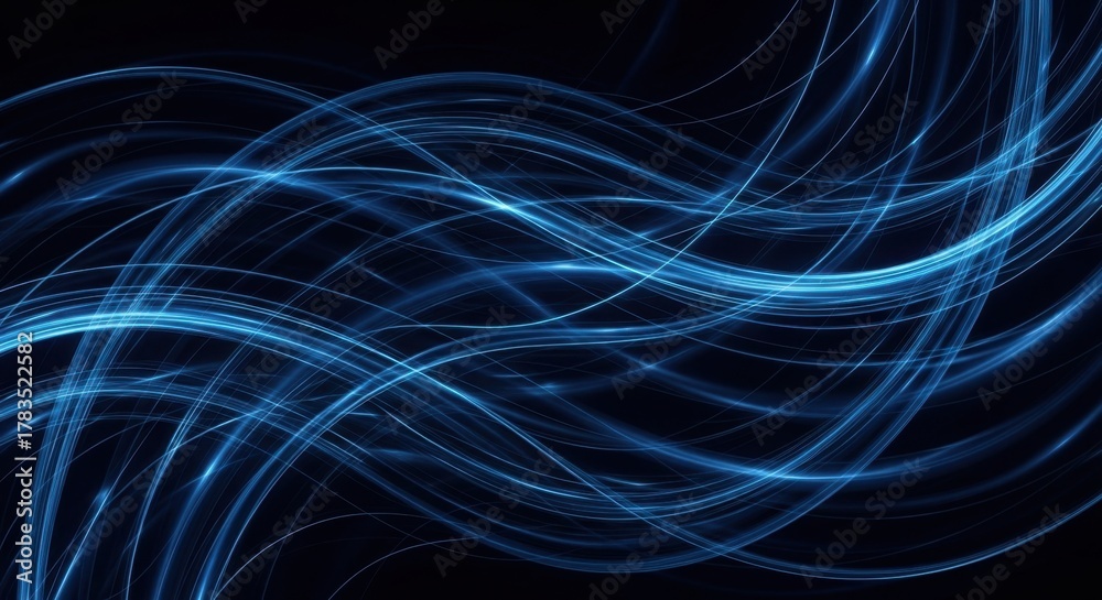 Fototapeta premium Abstract Swirling Blue Light Lines