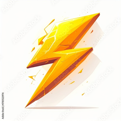 Shattered Lightning Bolt with Flying Fragments

