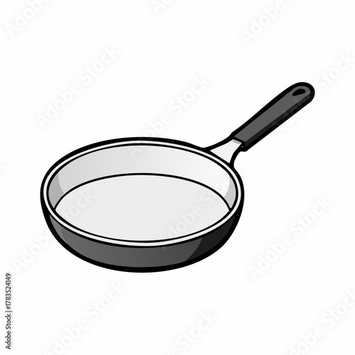 Isolated illustration of a frying pan for cooking and food preparation