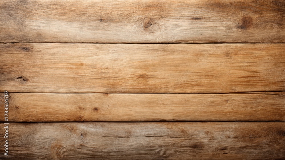 Obraz premium Natural wooden texture with warm tones viewed in a horizontal orientation showcasing grain patterns and knots in an organic rustic style setting