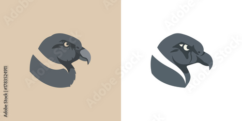 Majestic Vulture Head Logo Design with Modern, Minimalist Style for Brand Identity