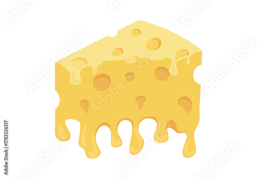 Cheese icons vector set in line, flat, and color style. Mozzarella, cheezy, chezzy, yogurt, ricotta, cream cheese, parmesan, cheddar, brie, emmenthal, gouda symbol. Vector illustration