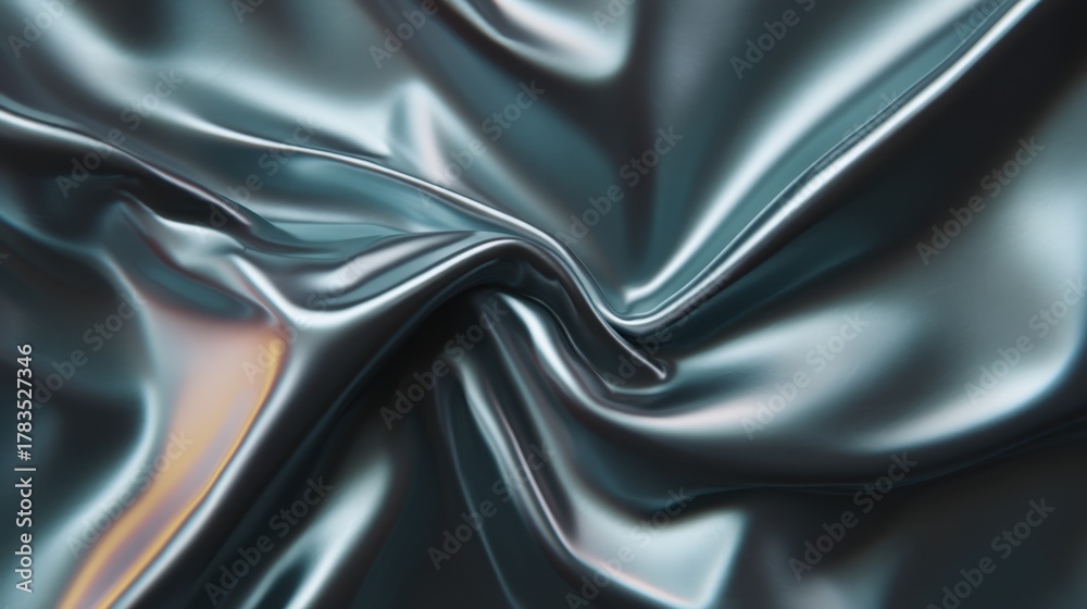 Fototapeta premium Textured Silky Fabric in Deep Blue Color with Subtle Reflective Surface and Soft Draping Creating Elegant and Luxurious Visual Appeal