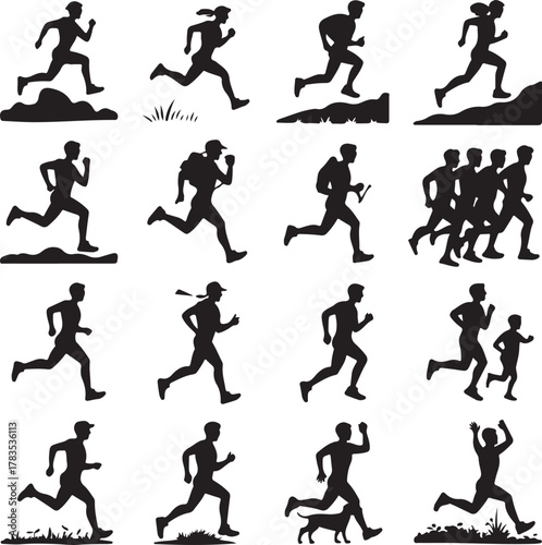 Athlete Running & Jogging Silhouette Bundle

Dynamic Sports Action Human Silhouette Pack

Marathon, Sprint & Fitness Running Vector Set

Outdoor Activity Running Walking Silhouette Collection

High-En