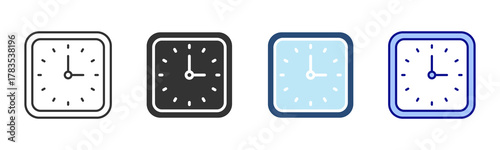 Clock Icon Set. Designed In Multi Style