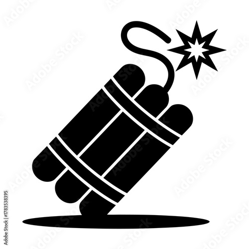 dynamite icon symbol Silhouette vector on white background