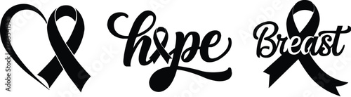 set of breast cancer icons symbol, vector illustration