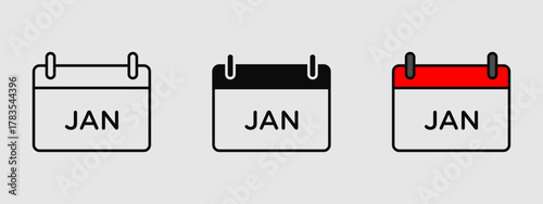 Minimal calendar month icon shown in outline, solid, and colored styles. Ideal for date selection, scheduling, reminders, events, and UI dashboards.
