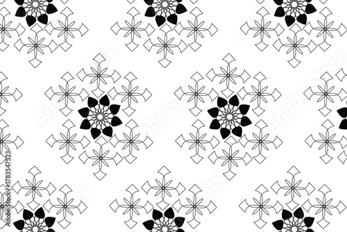 8-point star Islamic geometric seamless pattern with interlaced polygons and decorative strapwork, perfect for luxury tiles, modern Islamic decor, digital backgrounds, elegant packaging designs.