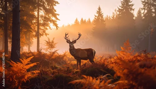 Tapety jesień w lesie jelenie ludzie klimat ciepło natura border