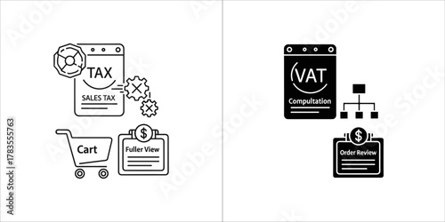 Sales tax and order invoice icon design