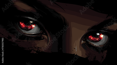 Evil Eyes. Dark Fantasy Horror Vector Illustration. Game Design.