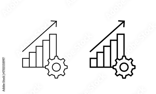 Business growth optimization icon. Progress and performance improvement symbol