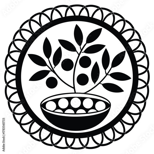 A black silhouette of a cranberry sauce recipe