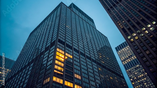 Wallpaper Mural Quiet evening in a modern urban landscape with illuminated office windows and towering skyscrapers Torontodigital.ca