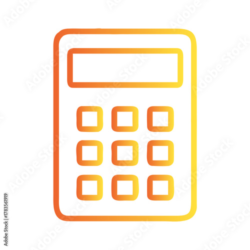 a flat gradient outline icon of a calculator for web and graphic design