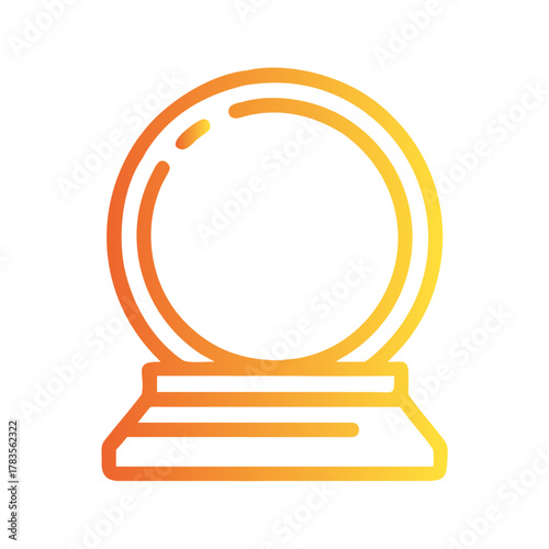 a flat gradient outline icon of a crystal ball for web and graphic design