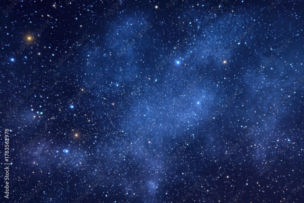 Fototapeta premium Stunning starry night sky with vibrant celestial colors and ethereal clouds, creating a captivating cosmic landscape for astronomy enthusiasts and night sky lovers