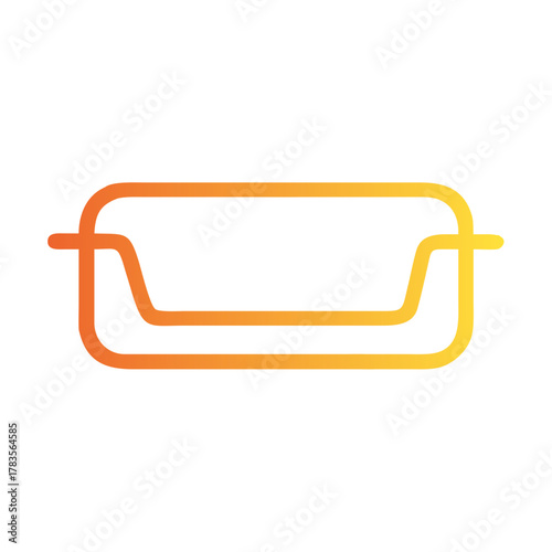 a flat gradient outline icon of a serving tray for web and graphic design