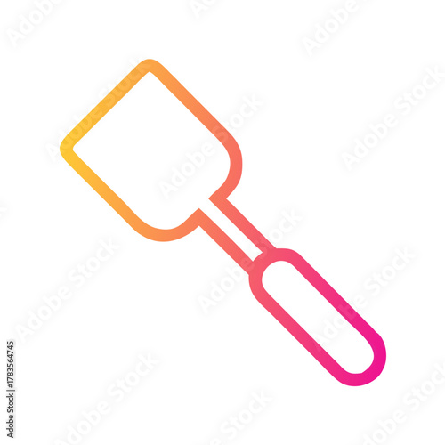 a flat gradient outline icon of a spatula for web and graphic design