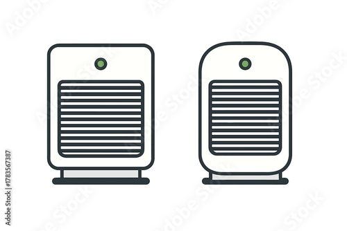 Minimalist design of two different electronic air cleaning devices for home or