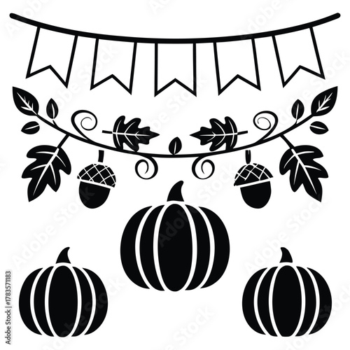 A black silhouette of a diy fall banner