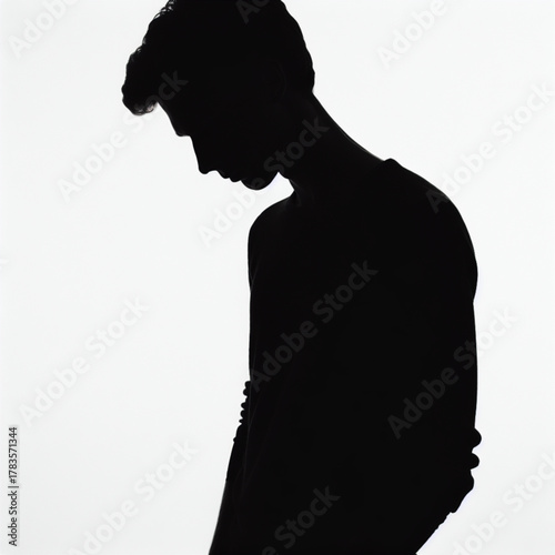 Shadowed Solitude: A silhouette captures a moment of introspection, as a figure appears lost in thought, creating a sense of isolation and reflection.