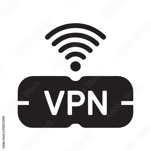 VPN Connection Data Privacy Protection Solid Icon