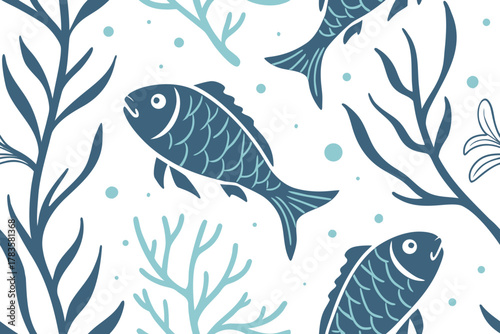 seamless pattern with fishes