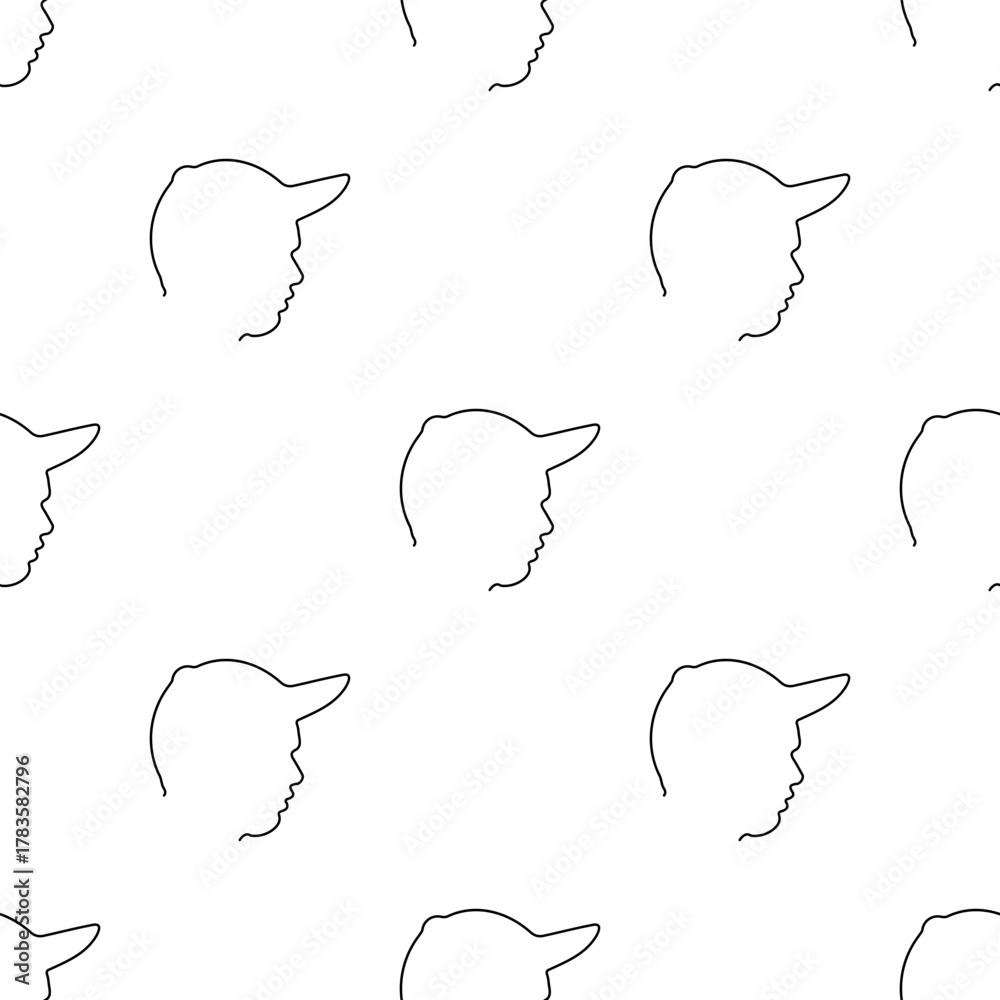 Fototapeta premium sport cap seamless pattern isolated on transparent background.