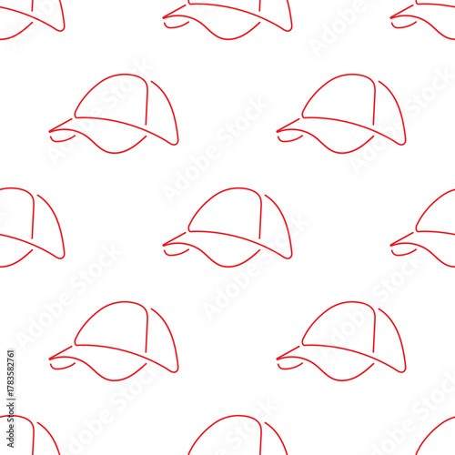 sport cap seamless pattern isolated on transparent background.